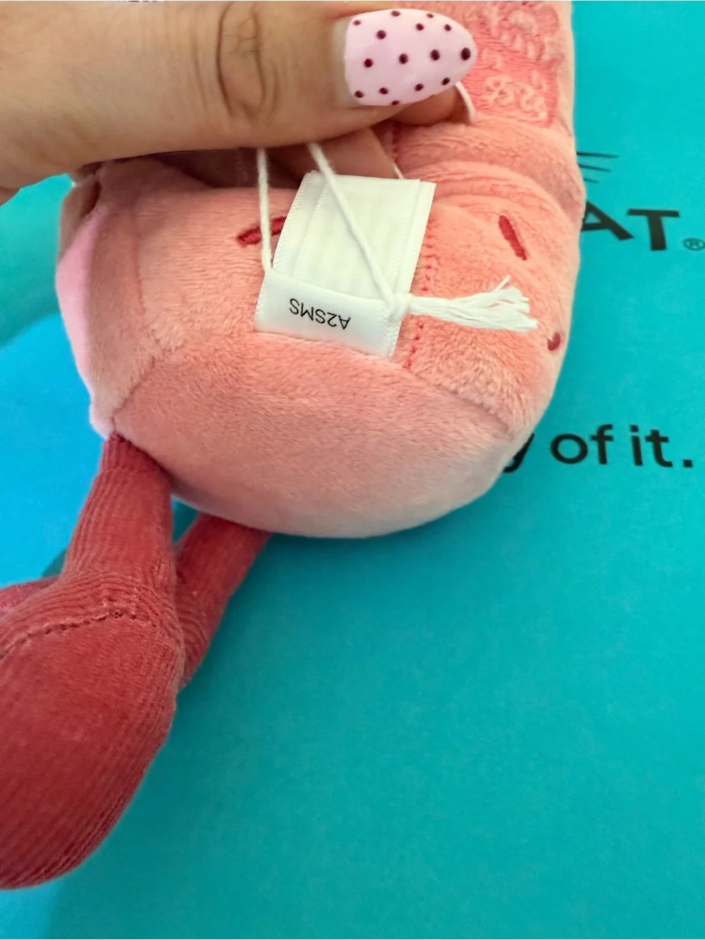 Jellycat my name is bubbeca milkshake with pin